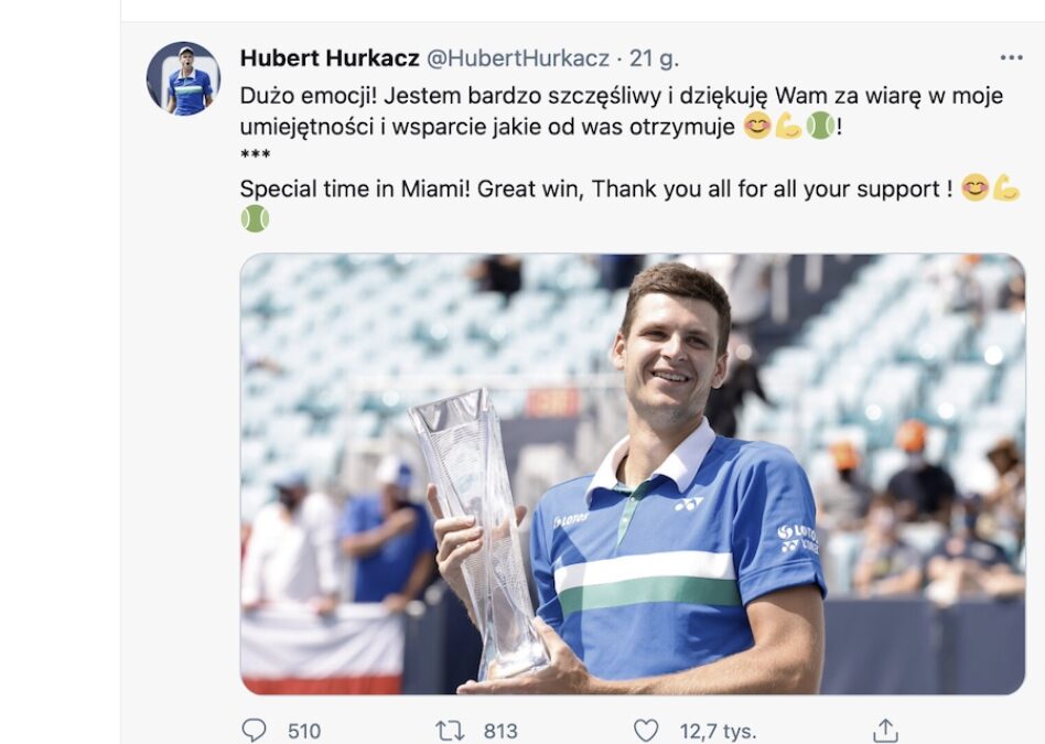 Hubert Hurkacz zwycięża w Miami Open 2021! Miami znowu biało-czerwone