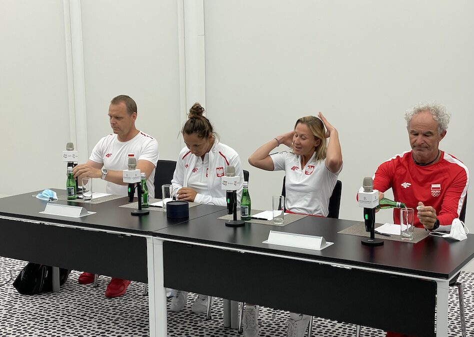 Konferencja prasowa srebrnych medalistek w żeglarstwie